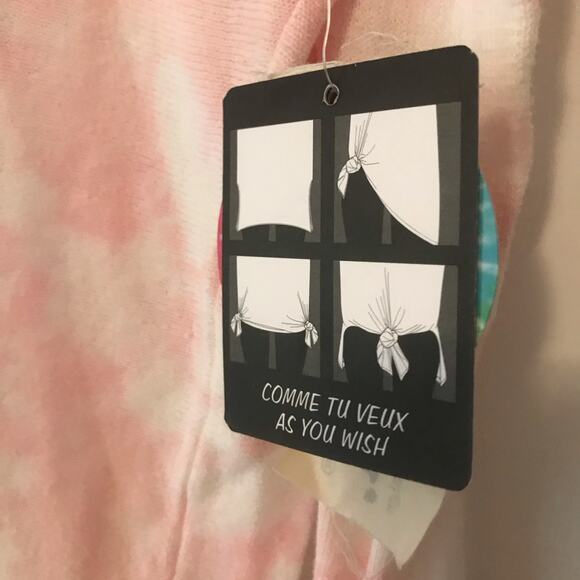 Cloth by Design Pink Tie Dye front tie sweater XS lightweight shirt style - Picture 5 of 5